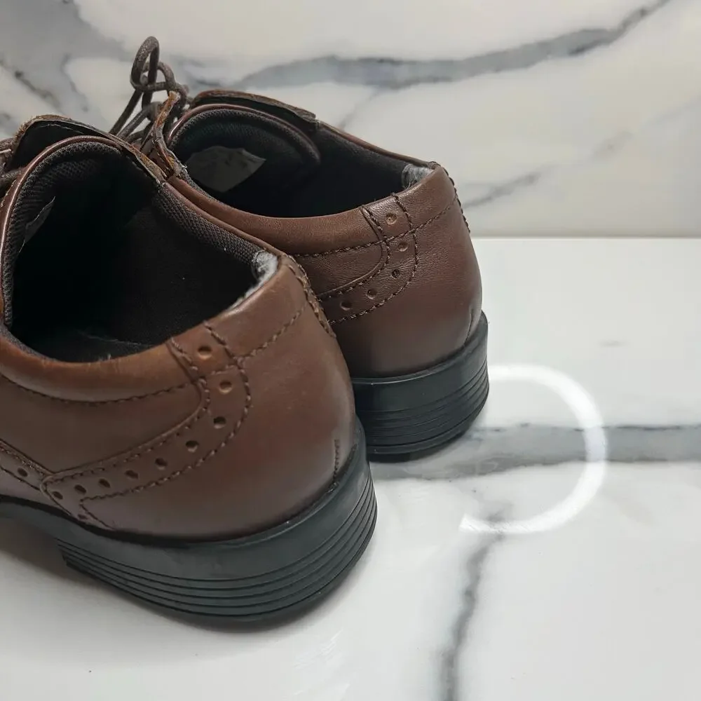 Thom McAn Men's Classic Preppy Brown Leather Bismark Oxford Dress Shoes Sz 8.5